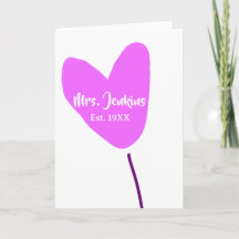 Pink heart balloon Mrs add name est. Add year love
