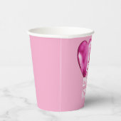 Pink Heart Balloons Verjaardag Papieren Bekers (Rechts)