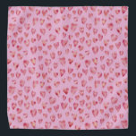 Pink Heart Bandana<br><div class="desc">Waterverf hartontwerp op roze achtergrond. Andere beschikbare kleuren. Neem contact met mij op voor aanpassingen en speciale verzoeken. c) Zoe Chapman Design</div>