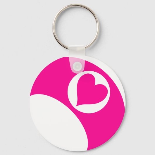 PINK HEART BILLIARDS BALL SLEUTELHANGER (Voorkant)