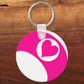 PINK HEART BILLIARDS BALL SLEUTELHANGER (Voorkant)