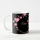 Pink Heart Black Geometric Wedding Party Elegant Koffiemok (Links)