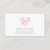 Pink Heart Bow Custom Baby shower boeken voor baby Informatiekaartje (Voorkant)