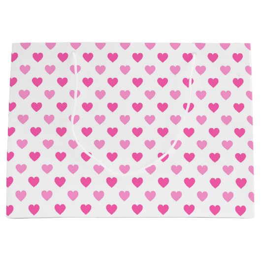 Pink Heart Breast Cancer Awareness Pattern Groot Cadeauzakje (Voorkant)
