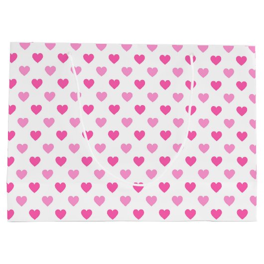 Pink Heart Breast Cancer Awareness Pattern Groot Cadeauzakje (Achterkant)