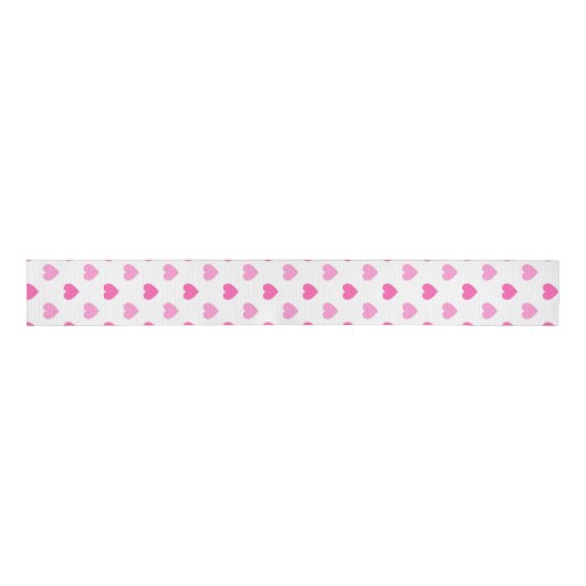 Pink Heart Breast Cancer Awareness Pattern Grosgrain Lint (Voorkant)