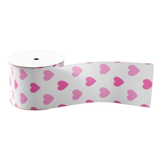 Pink Heart Breast Cancer Awareness Pattern Grosgrain Lint (Spoel)