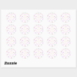 Pink Heart Butterfly meisje baby shower Ronde Sticker