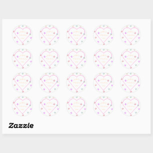 Pink Heart Butterfly meisje baby shower Ronde Sticker