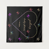 Pink Heart Butterfly meisje baby shower Wandkleed (Voorkant (horizontaal))