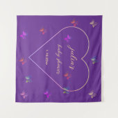 Pink Heart Butterfly meisje baby shower Wandkleed (Voorkant (horizontaal))