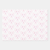 Pink Heart Charms, bruid en bruidegom Monogrammen Inpakpapier Vel (Voorkant 2)