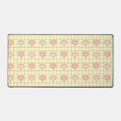 Pink Heart Checkered Pattern Valentijnsdag Bureaumat (Voorkant)