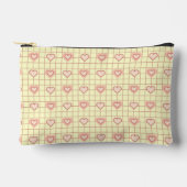 Pink Heart Checkered Pattern Valentijnsdag Etui (Voorkant)
