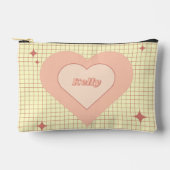 Pink Heart Checkered Pattern Valentijnsdag Etui (Voorkant)