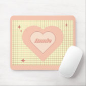 Pink Heart Checkered Pattern Valentijnsdag Muismat (Met muis)