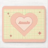 Pink Heart Checkered Pattern Valentijnsdag Muismat (Voorkant)