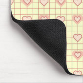 Pink Heart Checkered Pattern Valentijnsdag Muismat (Hoek)