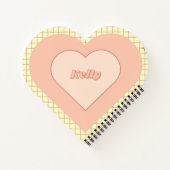 Pink Heart Checkered Pattern Valentijnsdag Notitieboek (Achterkant)