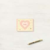 Pink Heart Checkered Pattern Valentijnsdag Post-it® Notes (Op bureau)