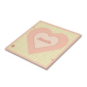 Pink Heart Checkered Pattern Valentijnsdag Tegeltje (Zijkant)