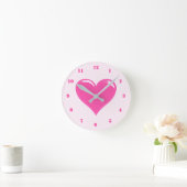 Pink Heart Clock Ronde Klok (Huis)