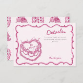 Pink Heart Coquette Cherry Cake Details Invoegen Informatiekaartje (Voorkant / Achterkant)