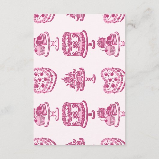 Pink Heart Coquette Cherry Cake Details Invoegen Informatiekaartje (Achterkant)