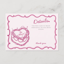 Pink Heart Coquette Cherry Cake Details Invoegen Informatiekaartje