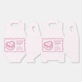 Pink Heart Coquette Cherry Cake Valentijn Party Bedankdoosjes (Ongevouwen)