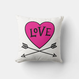 Pink Heart Cupid's Bows LOVE Kussen