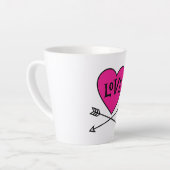 Pink Heart Cupid's Bows LOVE Latte Mok (Linkerhoek)
