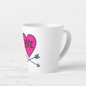 Pink Heart Cupid's Bows LOVE Latte Mok (Rechterhoek)
