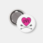 Pink Heart Cupid's Bows LOVE Magnet (Voorkant / Achterkant)