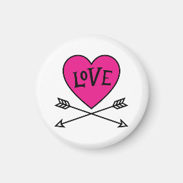 Pink Heart Cupid's Bows LOVE Magnet