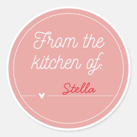 Pink Heart Custom  From the Kitchen of Sticker (Voorkant)