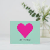 Pink Heart Custom Postcard Feestdagenkaart (Staand voorkant)
