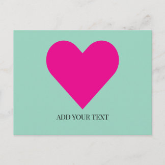 Pink Heart Custom Postcard Feestdagenkaart