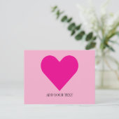 Pink Heart Custom Postcard Feestdagenkaart (Staand voorkant)