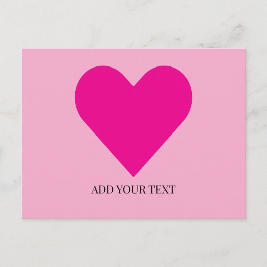 Pink Heart Custom Postcard Feestdagenkaart (Voorkant)