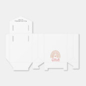 Pink Heart Cute Girl Boho Rainbow First Birthday Bedankdoosjes (Uitgevouwen)