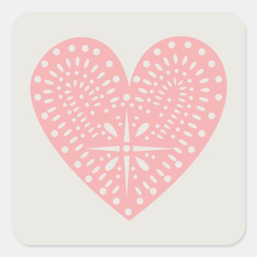 Pink Heart Cutout Sticker (Voorkant)