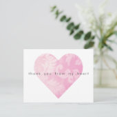 Pink Heart Dank u Briefkaart  (Staand voorkant)