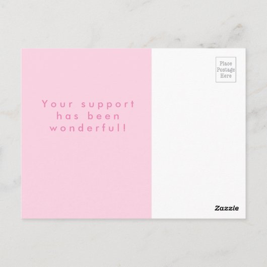 Pink Heart Dank u Briefkaart (Achterkant)