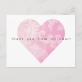 Pink Heart Dank u Briefkaart  (Voorkant)