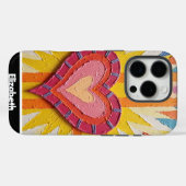 Pink Heart Design en gepersonaliseerde naam Case-Mate iPhone Case (Achterkant (horizontaal))
