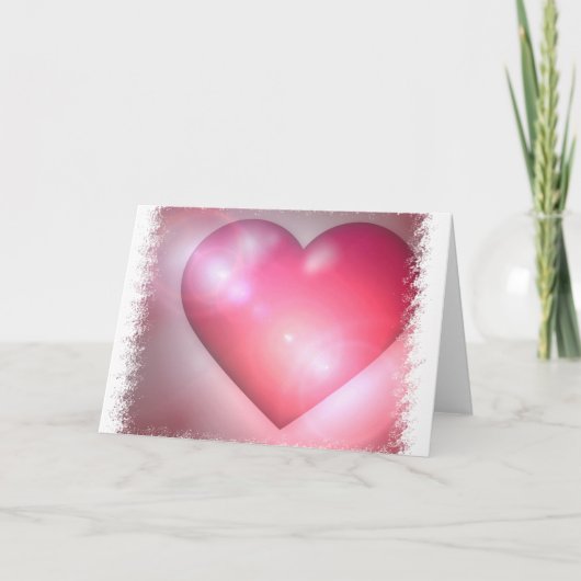 Pink Heart Design Wenskaart Feestdagen Kaart (Voorkant)