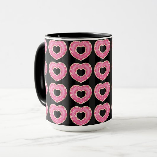 Pink Heart Doughnut Coffee Mok (Voorkant links)