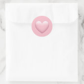 Pink Heart Emoji - Zachte en liefdevolle symbolisc Ronde Sticker (Tas)