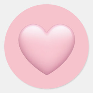 Pink Heart Emoji - Zachte en liefdevolle symbolisc Ronde Sticker